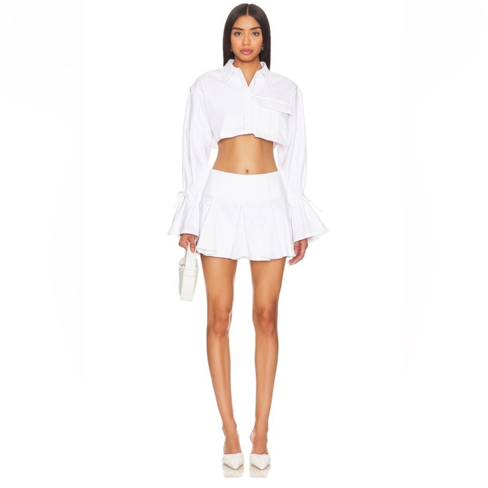 Camila Coelho Luz Cropped Shirt and Mini Skirt Set